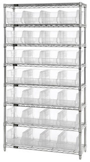 QUANTUM STORAGE SYSTEMS Clear / 18" L x 6" W x 5" H / Ultra Stack & Hang Shelf Baskets