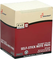 AbilityOne NSN2858355 - Self-Stick Note Pad - Yellow - Plain - 4" x 6"