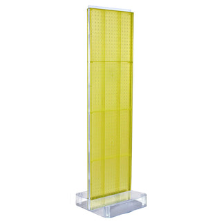 700770-YEL TWO-SIDED PEGBOARD FLOOR DISPLAY NON- REVOLVING ROUND STUDIO BASE. PANEL SIZE: 16" W X 60" H by Azar Displays – Extra Large, Plastic, Yellow, Model 700770-YEL-1BOX