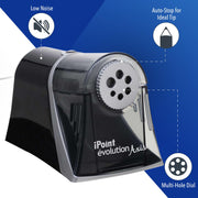 iPoint Evolution Axis Heavy Duty Electric Pencil Sharpener for Classroom by Westcott – Pack of 1, Plastic, Black/Grey, Model ACM15509