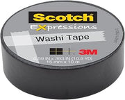 3M C314-Blk .59" X 393" Black Expressions Washi Tape