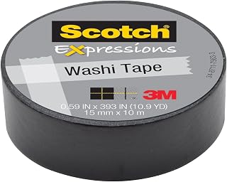 3M C314-Blk .59" X 393" Black Expressions Washi Tape