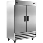 Global Industrial Reach-in Refrigerator with 2 Solid Doors by Nexel – 32.2"L x 54"W x 82.2"H, 47.0 cubic_feet, Stainless Steel, Model CFD-2RR-HC