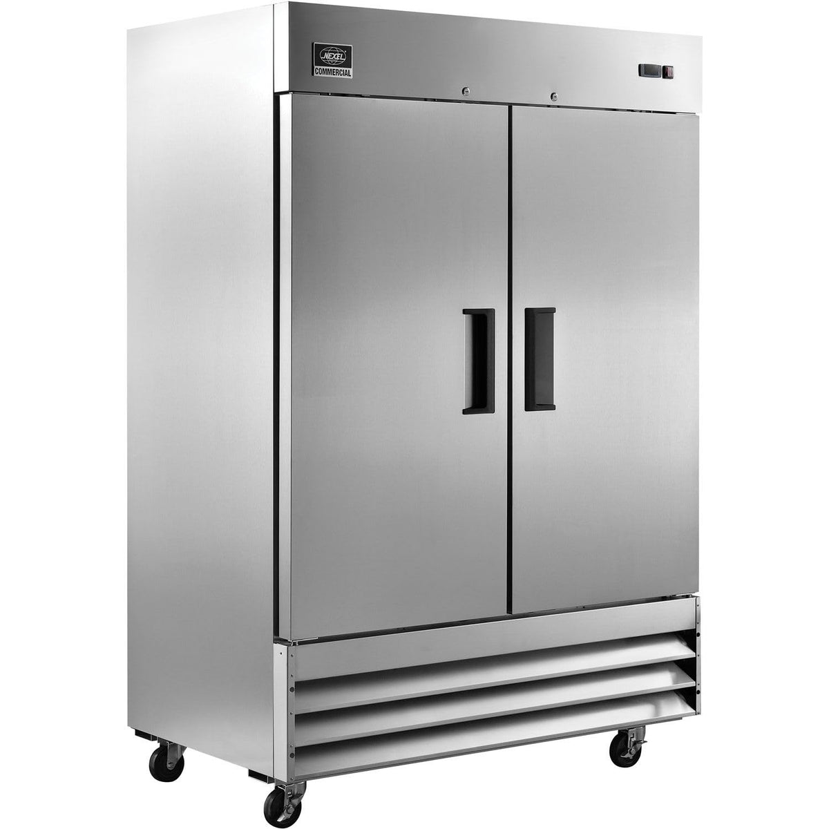 Global Industrial Reach-in Refrigerator with 2 Solid Doors by Nexel – 32.2"L x 54"W x 82.2"H, 47.0 cubic_feet, Stainless Steel, Model CFD-2RR-HC
