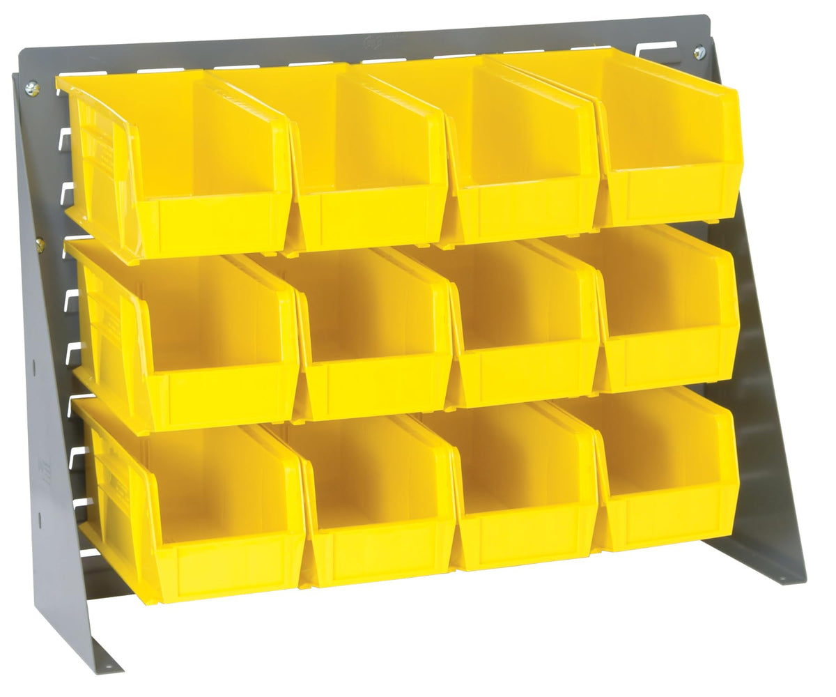 QUANTUM STORAGE SYSTEMS Yellow / 21" H x 28" W x 8" D / 11" L x 6" W x 5" H 12 Ultra Yellow Bins Baskets, Bins & Containers