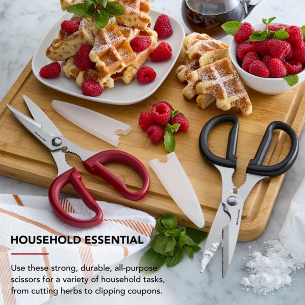 2-Piece Multipurpose Shear Set by KitchenAid – 2 Pack, Stainless Steel, Black, Model KE2PMSAOHASA