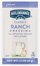 Hellmann's Classics Ranch Salad Dressing Packets, 1.5 Oz, 102 Pack | Gluten Free, Single Serve, No Artificial Colors or Flavors, No HFCS, Shelf Stable, for Takeout, Salads, Dips & Condiments