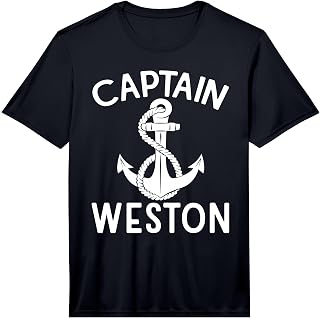 Captain Weston Anchor Boat Ship Boating Yacht Performance T-Shirt