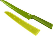 Kuhn Rikon Colori+ Non-Stick Bread Knife with Safety Sheath, 32.5 cm, Green