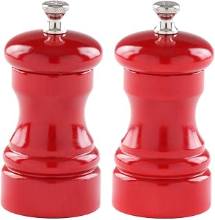 Chef Specialties 4 inch Capstan Pepper Mill and Salt Mill Set - Candy red - Made in USA