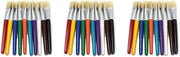 Charles Leonard Creative Arts Stubby Flat Brushes, Assorted Colors, 10 Per Pack, 3 Packs