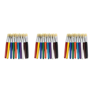 Creative Arts Stubby Flat Brushes by Charles Leonard – Small, Plastic, Blue,green,orange,purple,white, Model CHL73290-3