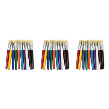 Creative Arts Stubby Flat Brushes by Charles Leonard – Small, Plastic, Blue,green,orange,purple,white, Model CHL73290-3