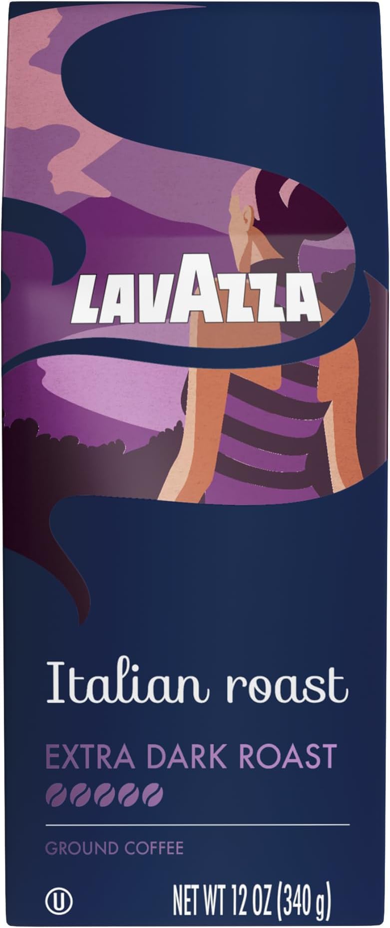 Lavazza Italian Roast Ground / 12 Ounce (Pack of 6) / Coffee Ground Coffee