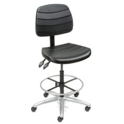Deluxe 5 Way Adjustable Polyurethane Shop Stool by Global Industrial – 25 inches (W) x 26 inches (L) x 8 inches (H), Polyurethane, Black, Model 250612