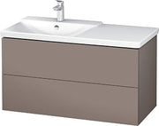 Duravit LC vanity unit f. P3 left, 2 drawer 555x1020x481mm, Basalt Matt