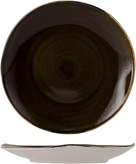Tuxton Artisan Geode Geode Walnut Reactive Natural 9-Inch Plate, Case of 24, Brown; Scratch Resistant; Chip Resistant; Lead & Cadmium Free; Dishwasher, Microwave, Oven Safe