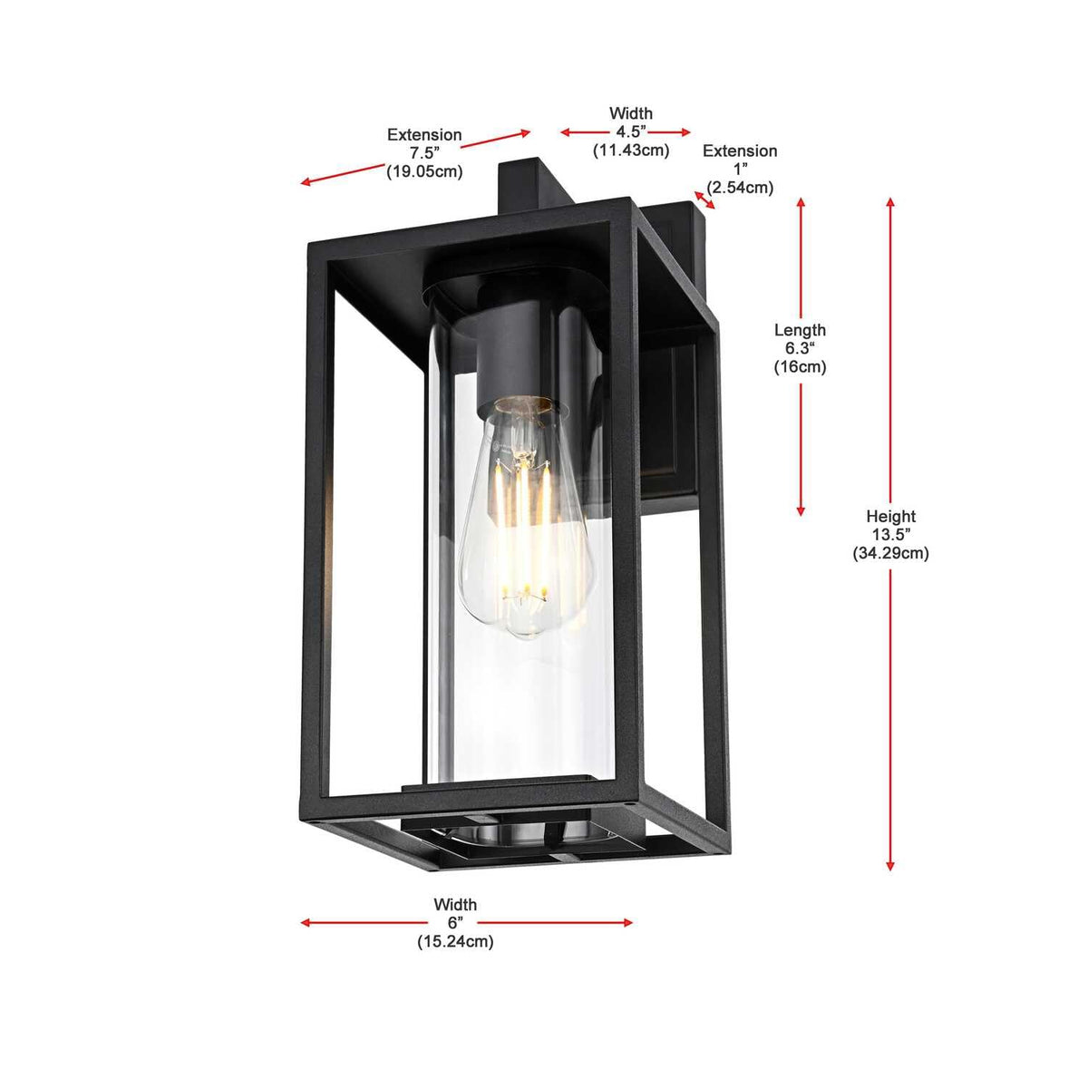 Memphis One Light Outdoor Wall Sconce Black by Lighting Design – Iron, Black