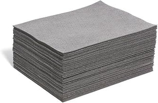 Corporation New Pig Elephant Absorbent Mat Pad, Zigzag Stitching for Extreme Durability, 16 oz Absorbency Per Pad, Mediumweight, Absorbs Oils & Water, 20" x 16.5", Gray (100 Pads), MAT286