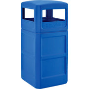42 Gallon Square Plastic Waste Receptacle W/Dome Lid by Global Industrial – 42.0 gallons, Plastic, Blue, Model 42SQBL-D