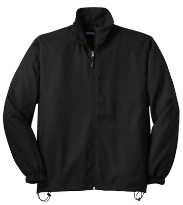 Unisex Full Zip Wind Jacket by SPORT-TEK – Medium, 100 % Polyester,Mesh, Black, Model JST70