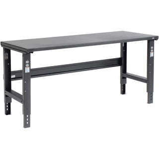 Adjustable Height Workbench C-Channel Leg by Global Industrial – 30"L x 72"W x 3"H, Steel, Black, Model 183154BK