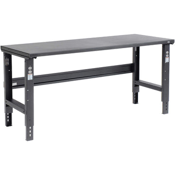 Adjustable Height Workbench C-Channel Leg by Global Industrial – 30"L x 72"W x 3"H, Steel, Black, Model 183154BK