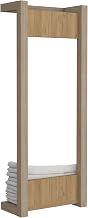 TUHOME Arlington Wall Mounted Towel Rack with 2 Shelves and Hanging Bar, 31.5" Engineered Wood Bathroom Towel Rack with Storage, Space-Saving Towel Racks for Bathroom in Natural Oak
