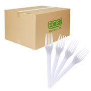 Eco-Products Compostable CPLA 7" Plastic Dinner Forks by ECO PRODUCTS – 7 inch Fork, CPLA Plastic, White, Pack of 1000, Model EP-S017