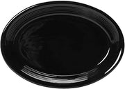 Tuxton China CBH-0962 Platter, 9-3/4" x 7", Oval, Coupe, Microwave and Dishwasher Safe, Oven Proof, Fully Vitrified, Ceramic, Concentrix, Black, Pack of 24