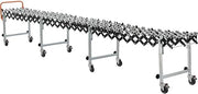 Global Industrial 3'3" to 12'10" Portable Flexible & Expandable Conveyor - Steel Skate Wheels - 18"W