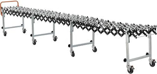 Global Industrial 3'3" to 12'10" Portable Flexible & Expandable Conveyor - Steel Skate Wheels - 18"W