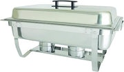 Thunder Group SLRCF001F Chafer, 8 Quart, Full-Size, with Folding Stand, Welded Frame, dripless Water pan, Lift-Off Cover with Plastic Handle, Duel Fuel Holder