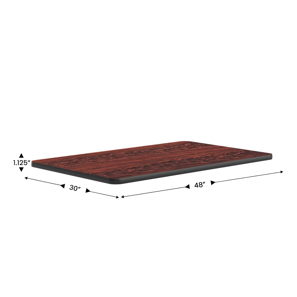 Flash Furniture Black/Mahogany / 30" x 48" Rectangular / Classic Tables
