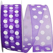 Reliant Ribbon Chiffon Asprin Dot Ribbon, 1-1/2 Inch X 25 Yards, Purple