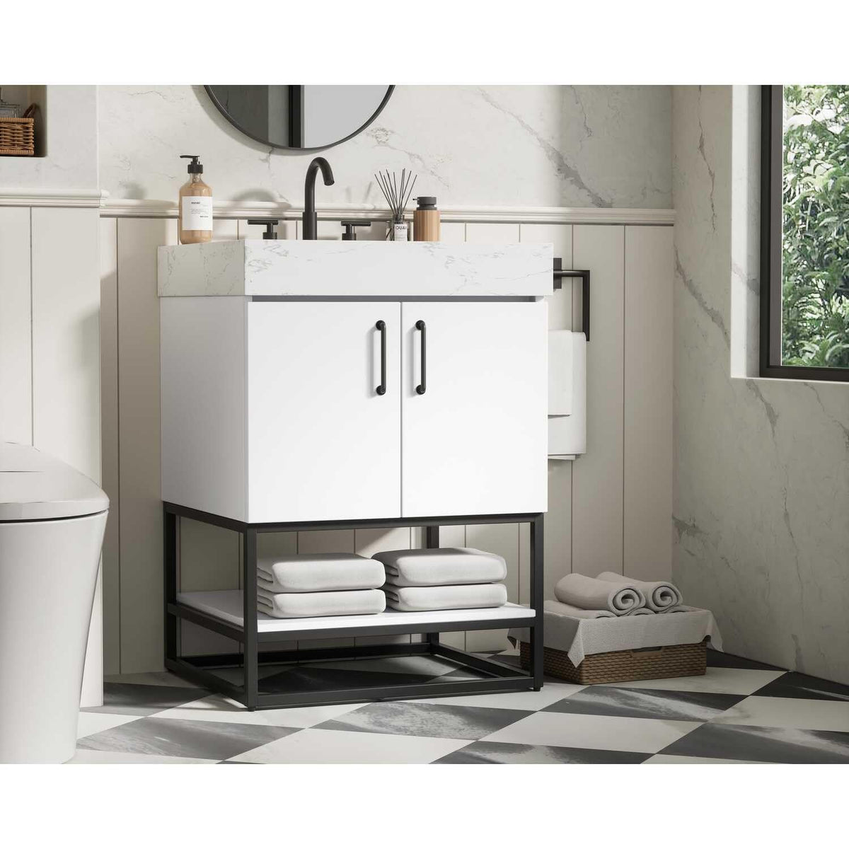 Caroline Bathroom Vanity White by Lighting Design – Wood, White