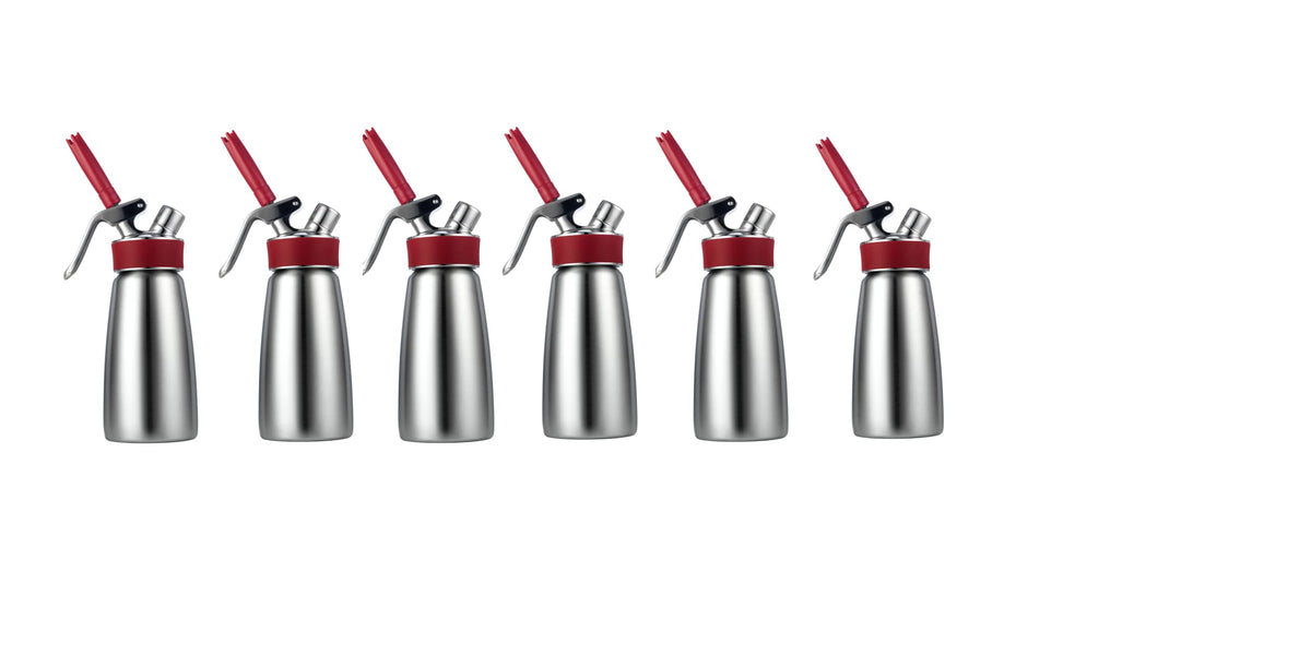 iSi North America Six - 1/2 Pint / Red / Gourmet Whipper Cream Chargers & Whippers
