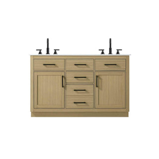 Alden Bathroom Vanity Honey Brown by Lighting Design – Wood, Honey Brown, Model VF29754DMHB