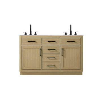 Alden Bathroom Vanity Honey Brown by Lighting Design – Wood, Honey Brown, Model VF29754DMHB