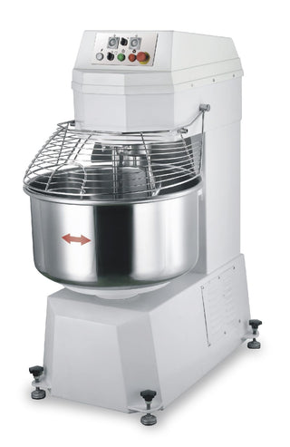 Commercial Spiral Dough Mixer by Eurodib – 77.0 quarts, Stainless Steel, White, Model LR GM50B