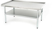 Adcraft 30" x 48" x 24" Stainless Steel Equipment Stand with 800 lb Capacity, Adjustable Undershelf, and Raised Edges for Secure Workspace in Commercial Kitchens, 48", Silver