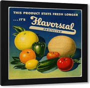 MuseumPrints 20x20 Black Modern Framed Art Print Titled: Advertisement for Flavorseal (1930-1950)
