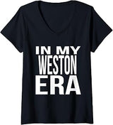 Womens In My Weston Era Family Reunion Squad First Last Name V-Neck T-Shirt