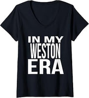 Womens In My Weston Era Family Reunion Squad First Last Name V-Neck T-Shirt