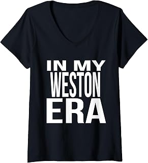 Womens In My Weston Era Family Reunion Squad First Last Name V-Neck T-Shirt