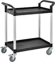 Global Industrial High Capacity 2 Shelf Utility Cart, 440lb Cap, 26"L x 17"W x 37"H
