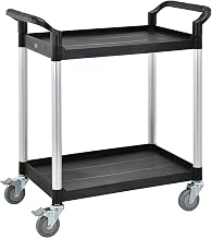 Global Industrial High Capacity 2 Shelf Utility Cart, 440lb Cap, 26"L x 17"W x 37"H