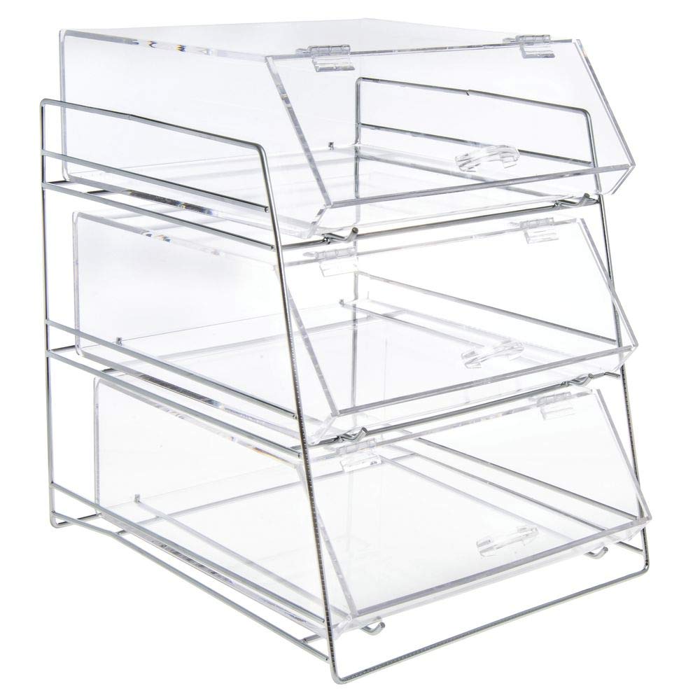 3-Tier Wire Bakery Case by HUBERT – 14.0 liters, Carbon Steel, Gray, Model 32290+20819
