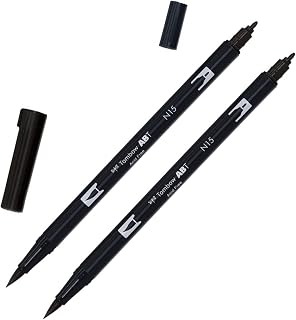 Tombow Abt Dual Brush Pen N15 Black Pack of 2