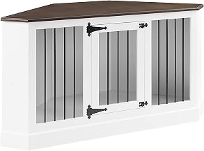 Crosley Furniture Winslow Corner Dog Crate Credenza Kennel for Pets, White